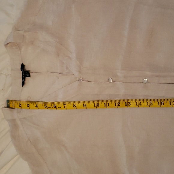 Rachael & Zac beige, lightweight button down top. - Picture 6 of 6